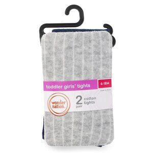 NWT Wonder Nation Toddler Blue Girl Tights - 2 Pair - Size 6-18 Months